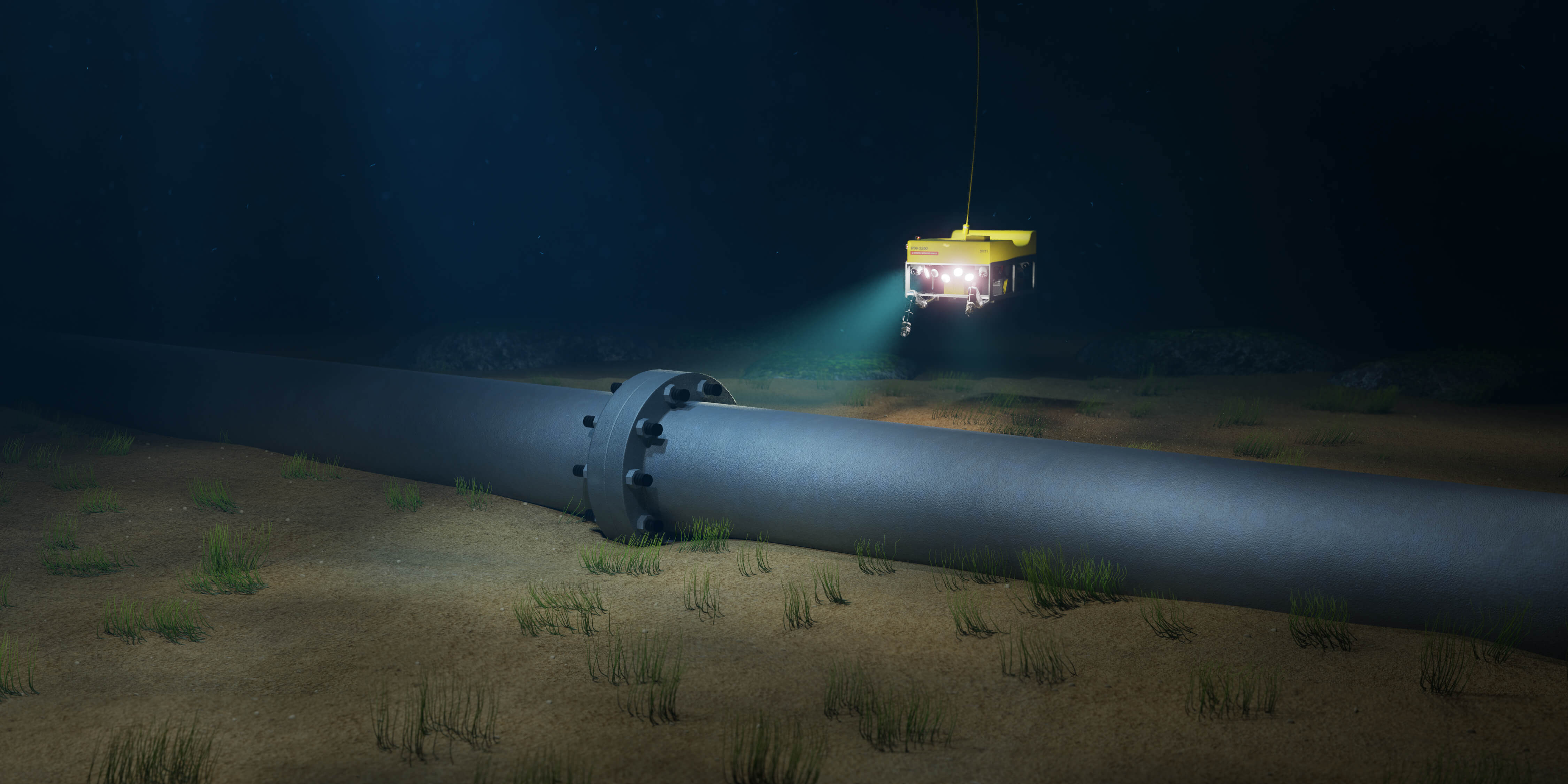Remote device inspecting a subsea pipeline